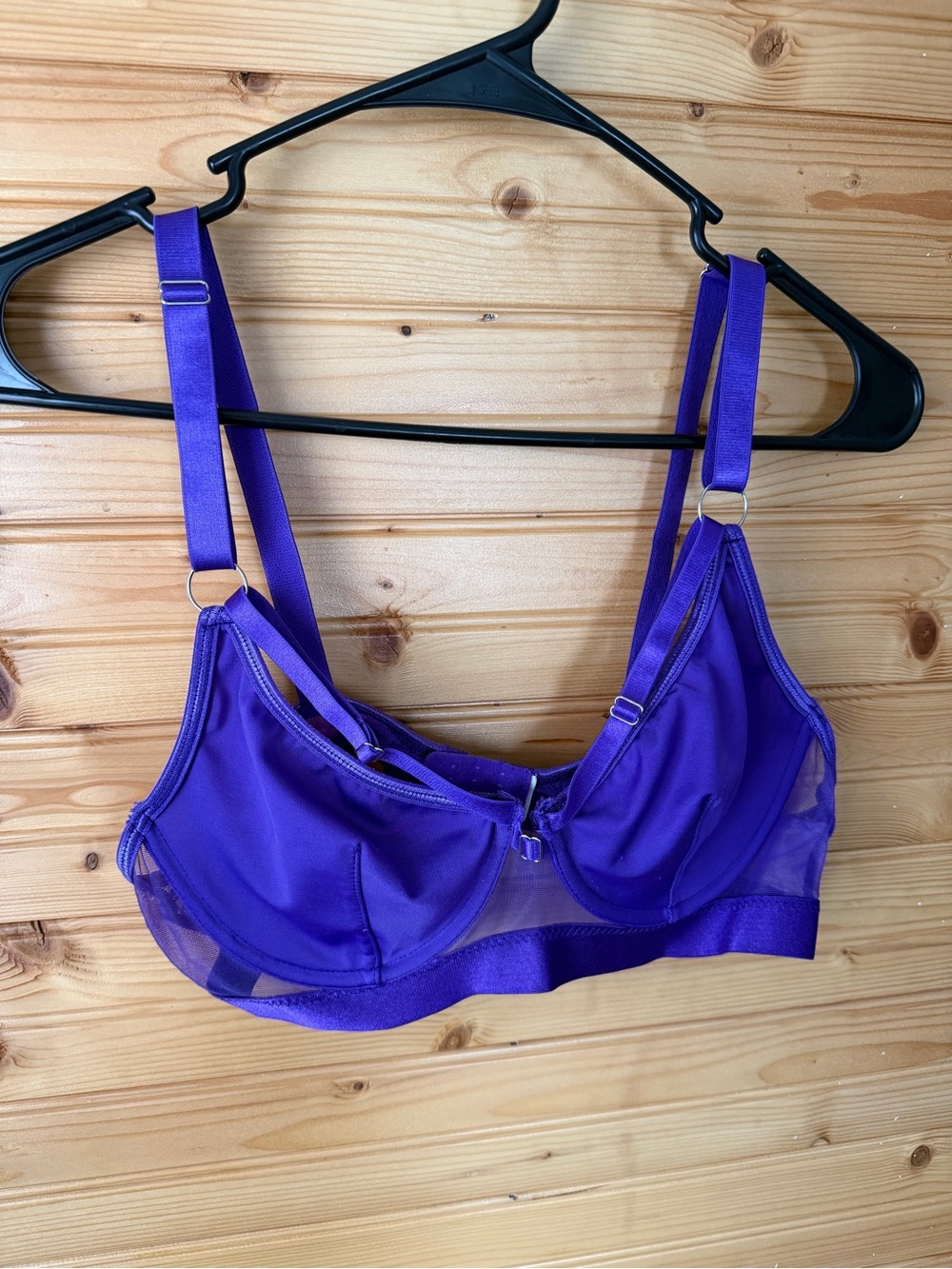 Purple Underwire Mesh Bra - Women Intimates